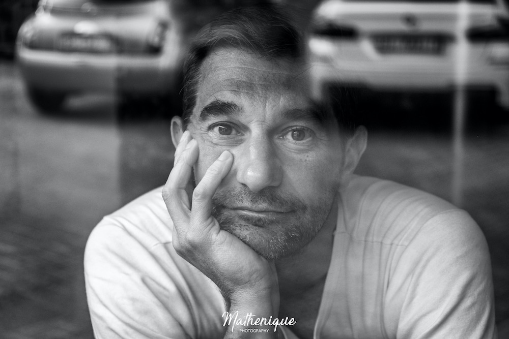 Behind glass portrait